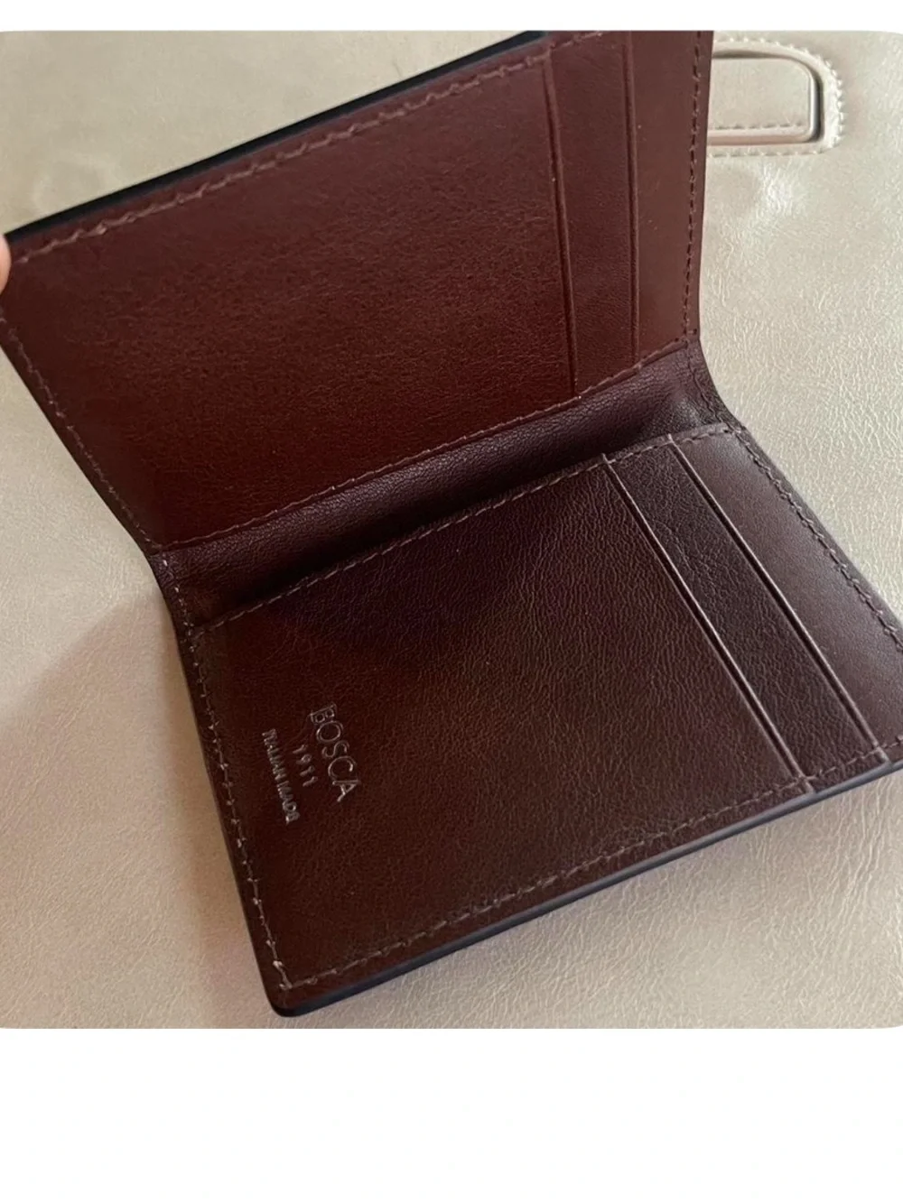 Bosca Dolce Deluxe Front Pocket Wallet in Chestnut Brown
